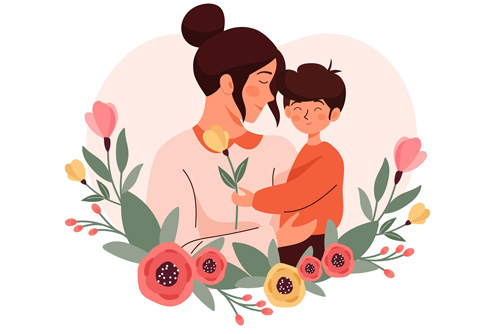 دانلود وکتور EPS و Ai مادر به همراه نوزاد بصورت لایه باز ویژه روز مادر 